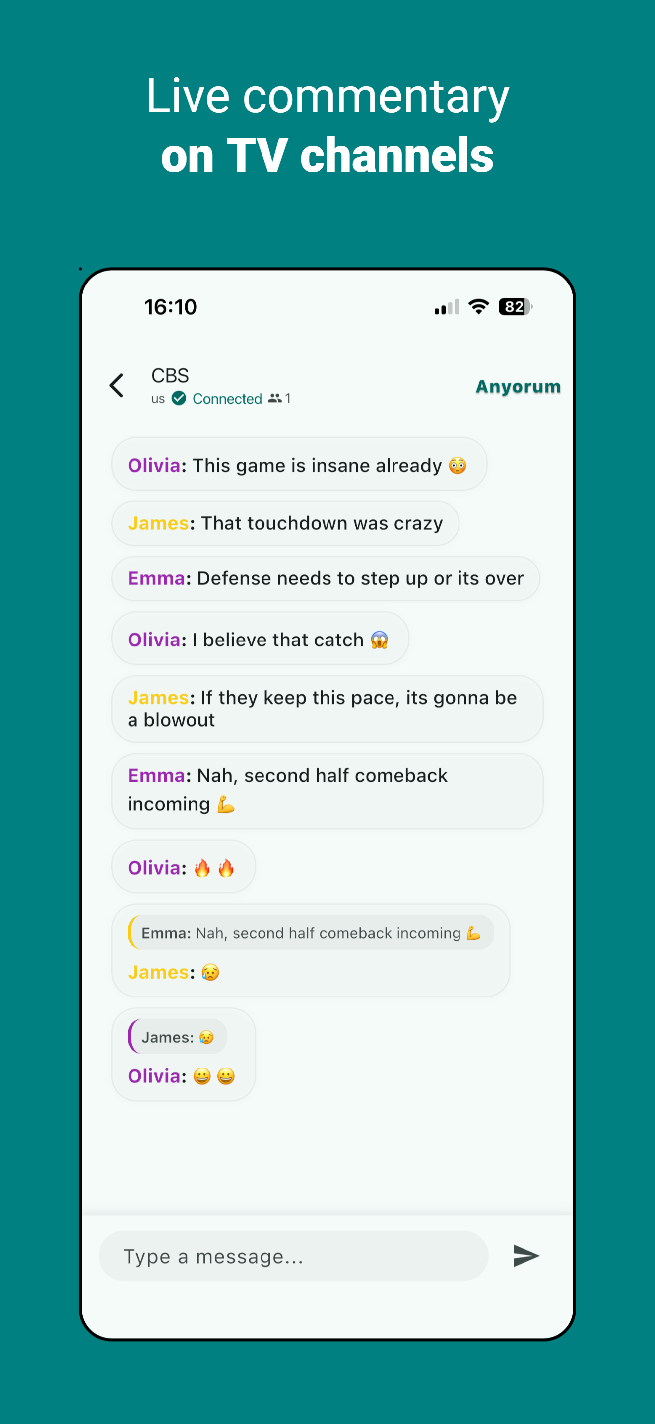 Anyorum channels list view